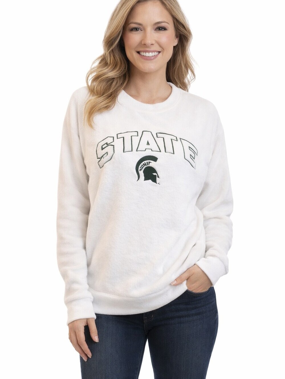 Michigan State Spartans Fleece Sweatshirt - Go Green! Women's Size XL